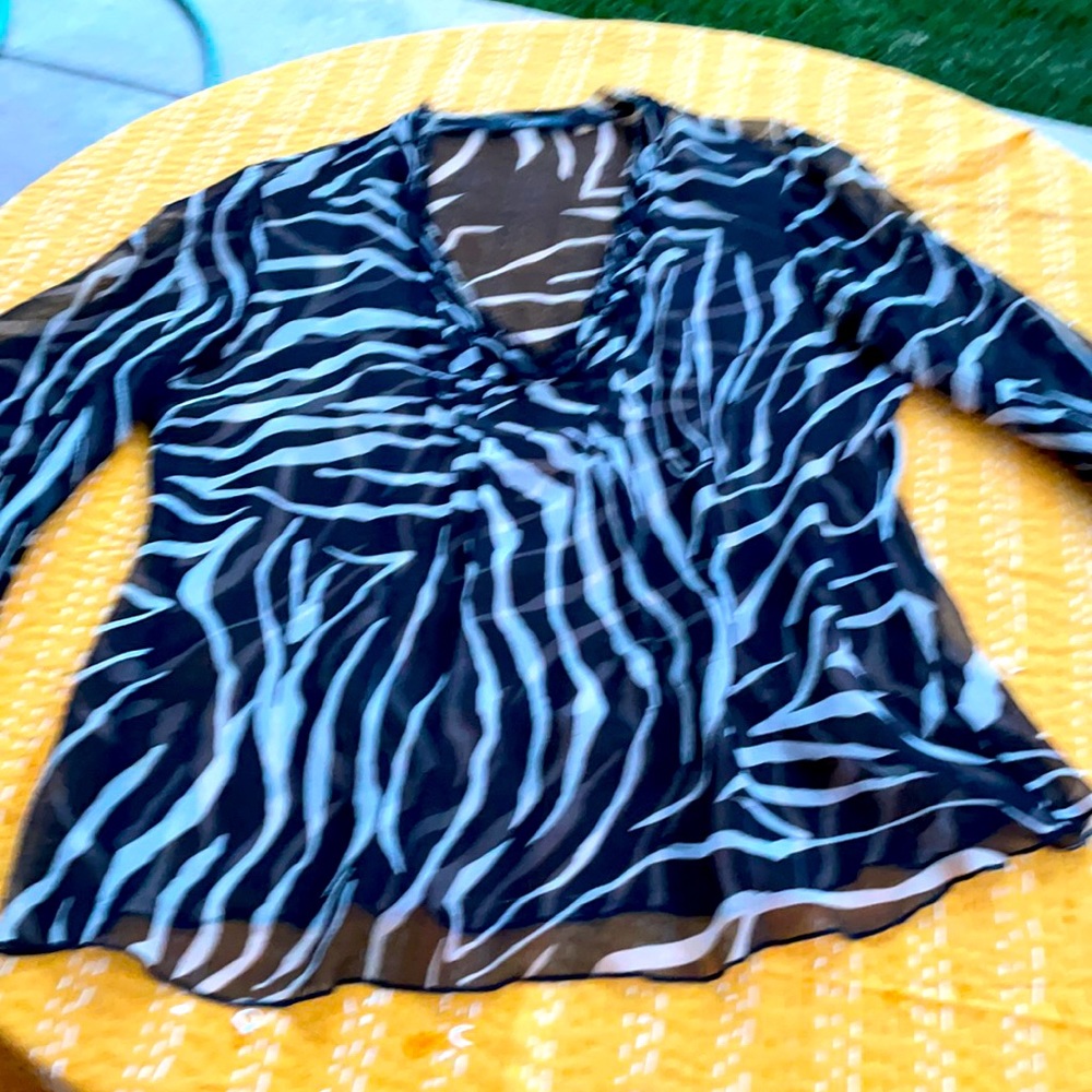 Tahari sheer blouse
